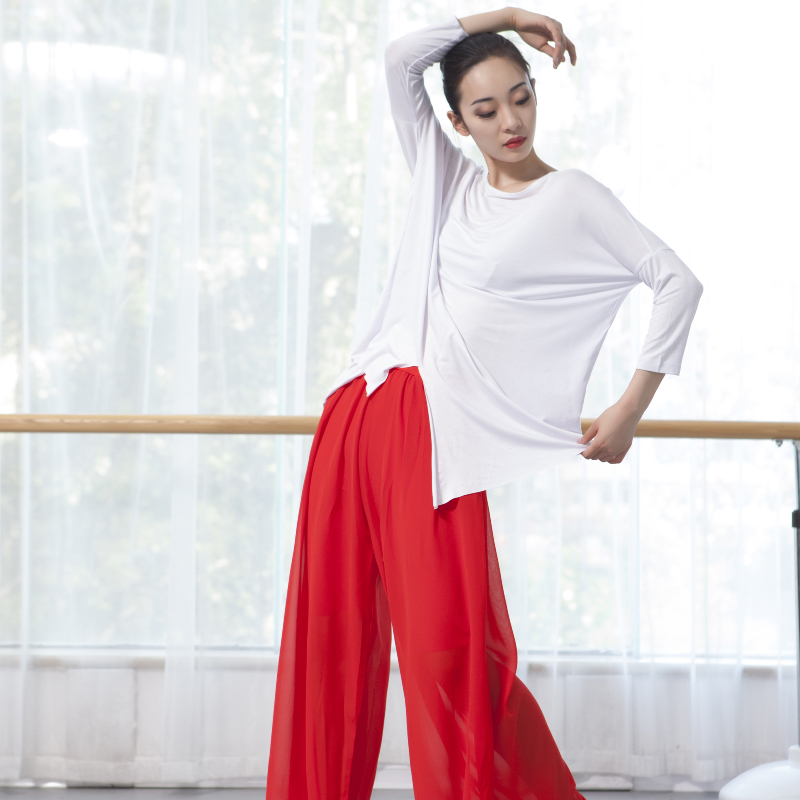 New Modern Dance Suit Women Adults Practice Dresses Easy big size MoDeir rehearsant Skirt Pants Broadlegged Pants Suit