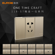 Ou Ben 118 Switch Socket Panel 12 Hole Champagne Pull Gold Ten Hole Socket Nine Hole Six Hole Power Socket