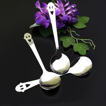 304 stainless steel tableware creative smiley face big round spoon 1 yuan 1 student meal Spoon restaurant canteen spoon