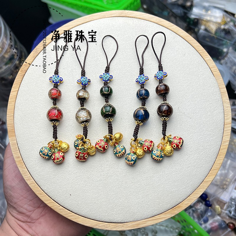 Palace Legal Affairs Circulation Department Tranquility with the same style swallowing gold beast incense ash glass natal year rabbit year mobile phone bag pendant