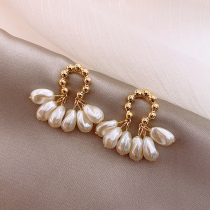 New earrings 2021 tide girl temperament senior sense niche baroque pearl earrings Korean ear Jewelry earrings