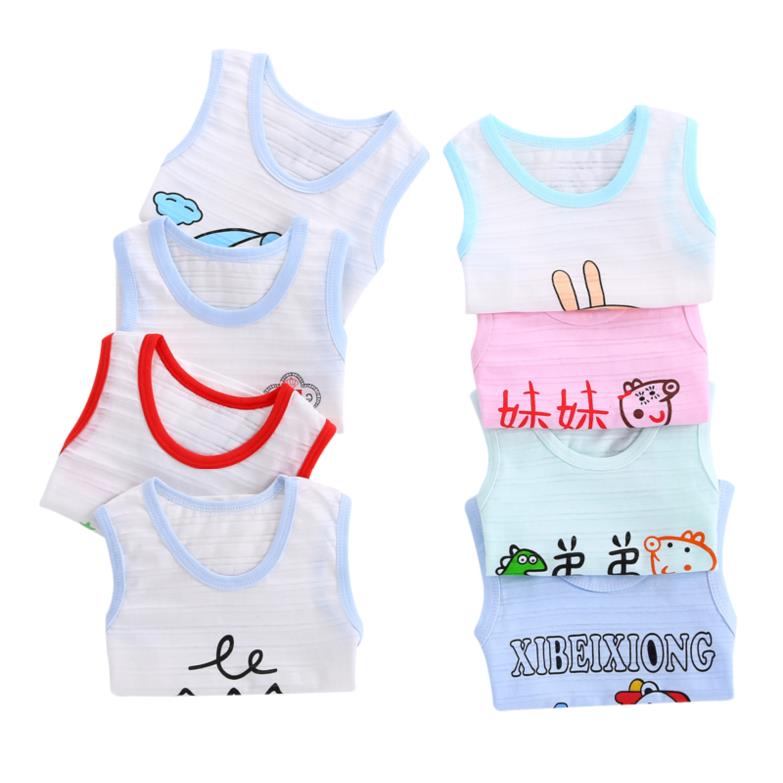 Childrens vest sling mùa hè mỏng bé bông tre bông bông đáy.