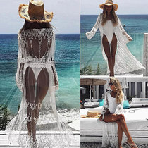 Swimsuit blouse outside the water can be a single piece of lace embroidery loose long sunscreen shirt hot spring seaside vacation travel