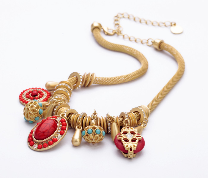 Alloy Fashion Geometric necklace(red) NHXW0117-red