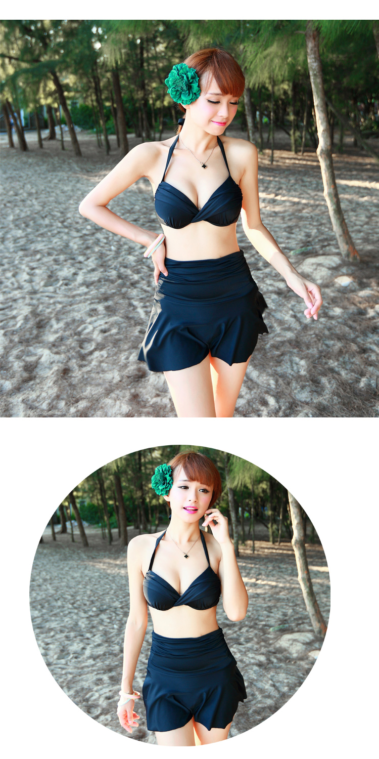 Áo tắm nữ mới hoang dã quấn váy Váy bikini nữ màu áo tắm tinh khiết không có xà cạp bộ đồ tắm