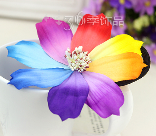 Cloth Bohemia Flowers Hair accessories(Colored flowers) NHXW0128-Colored flowers