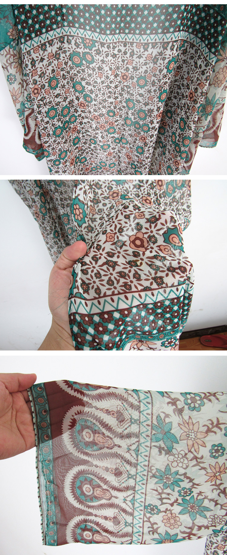 Chiffon Fashiondress(Green floral) NHXW0045-Green floral