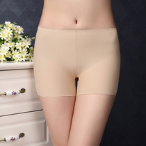 Ultra-thin ice silk incognito three-point womens leggings Breathable ruffle edge plus size safety pants Lace panties