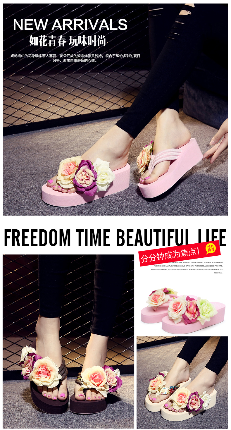 Plastic Fashionflip flop(Flower white -36) NHXW0183-Flower white -36