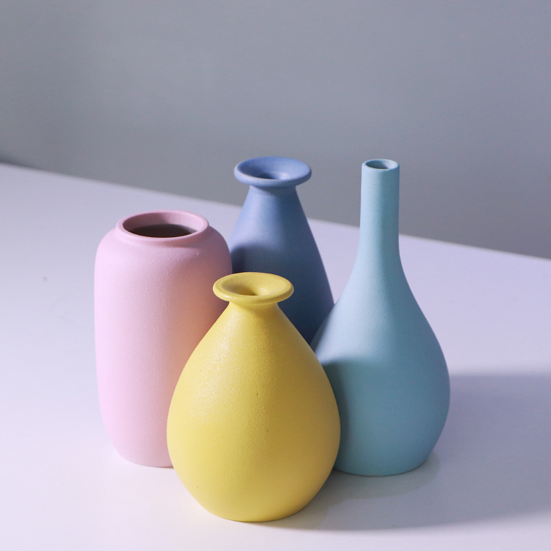 Nordic contracted ins ceramic floret bottle furnishing articles creative home desktop dry flower vase decoration decoration
