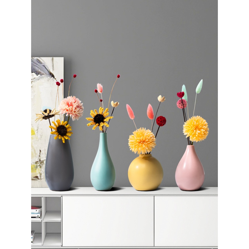 Table dry flower adornment furnishing articles Nordic floret bottle creative household act the role ofing is tasted, the sitting room TV ark, ceramic flowers flower arrangement
