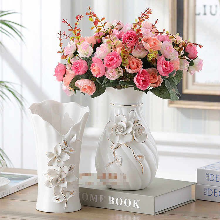 Ceramic vase furnishing articles sitting room flower arranging the Nordic creative contracted white table dry flower decoration American Europe type restoring ancient ways