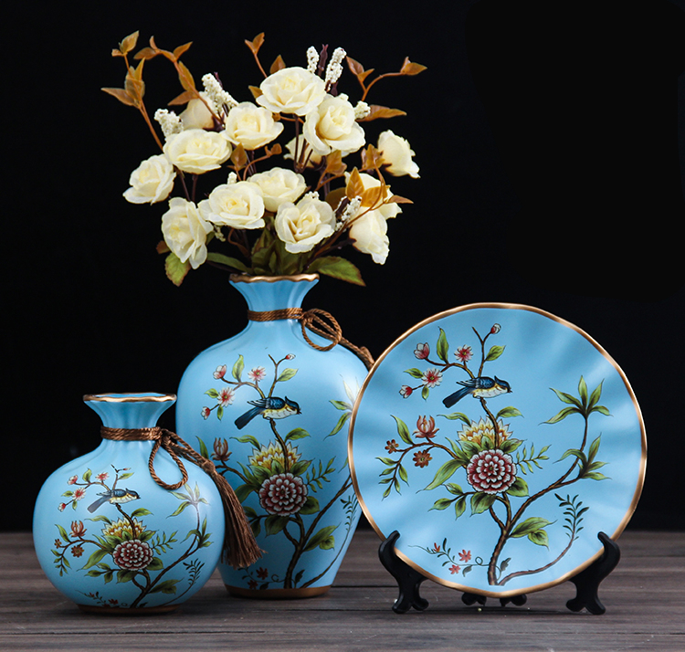 Furnishing articles archaize floor of blue and white porcelain ceramic vase flower arrangement, large sitting room of Chinese style household decorations