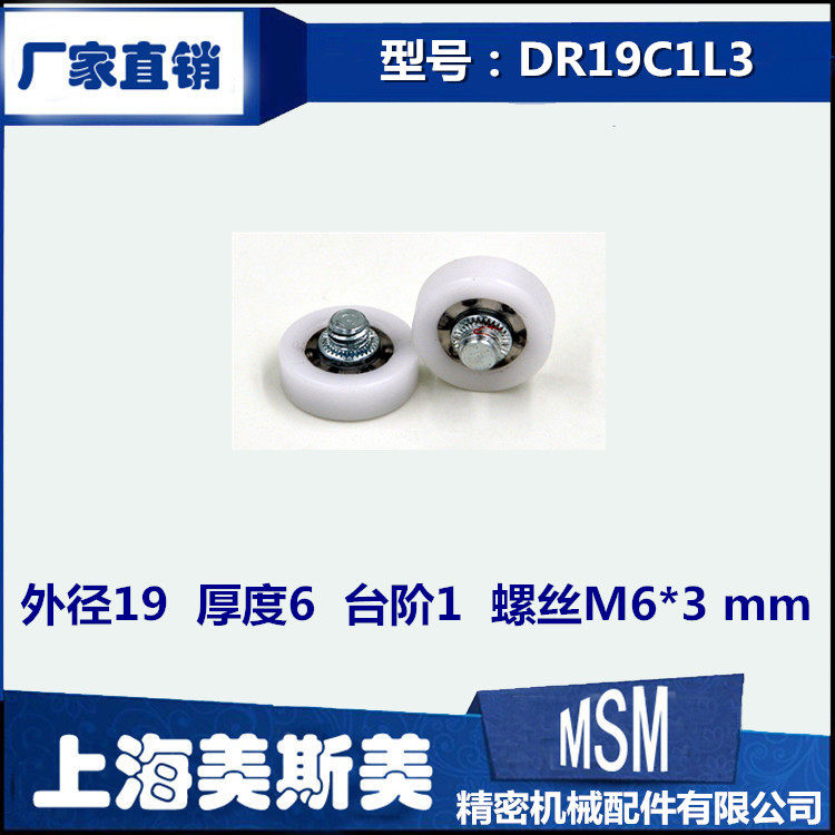 厂家直销台湾高端曝光机指定用滑轮高品质塑料滑轮尼龙DR19C1L3