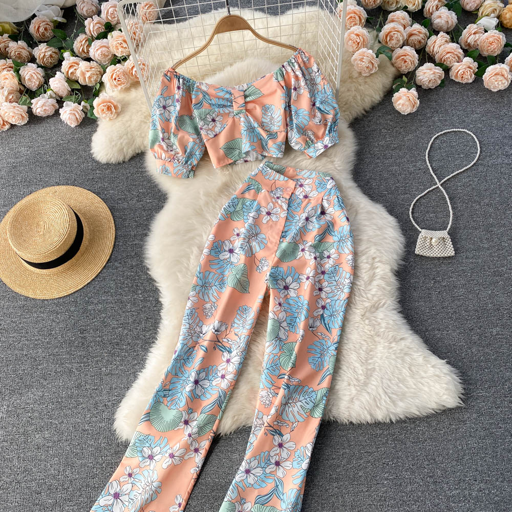 Daily Women's Vacation Printing Spandex Polyester Printing Pants Sets Pants Sets display picture 9