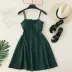 Hoa hậu cá chép kỳ nghỉ gió 2019 mới cổ điển sọc dress với ngực ngực ống eo Một từ ăn mặc váy đầm A-Line Váy