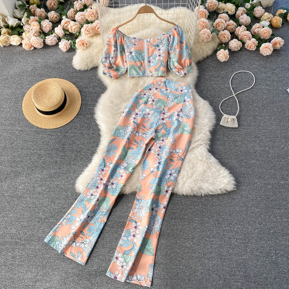 Daily Women's Vacation Printing Spandex Polyester Printing Pants Sets Pants Sets display picture 23