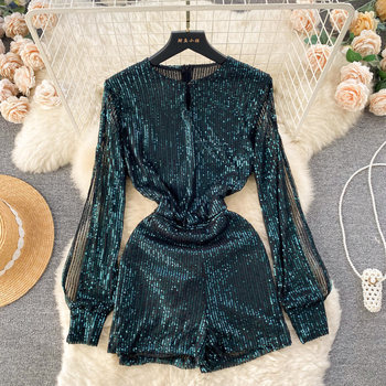 European and American ins niche high-end sequin jumpsuit for women 2023 new style lady temperament fashion dress jumpsuit