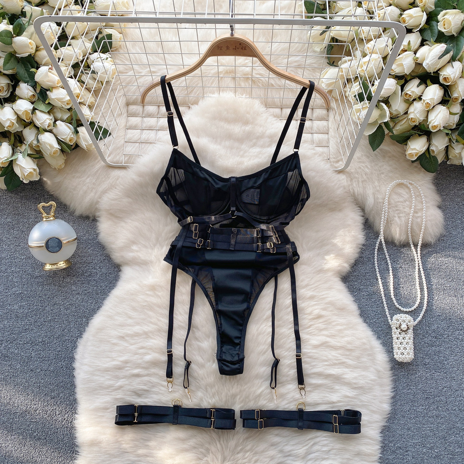 Chill gio Frauen Spitze Body suits Dessous Mode enge einteilige Kombination Cat suits heiße schlanke sexy Mode intime Mesh Stram pler – Detail 2