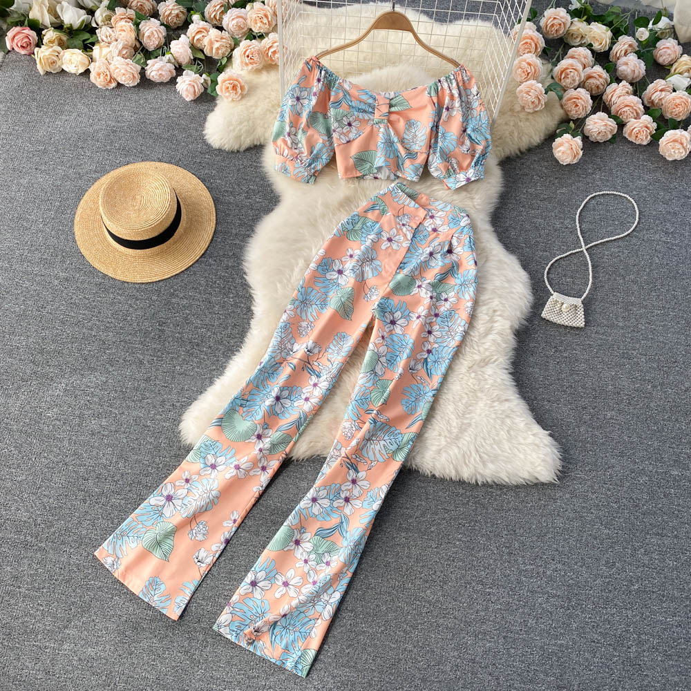 Daily Women's Vacation Printing Spandex Polyester Printing Pants Sets Pants Sets display picture 3