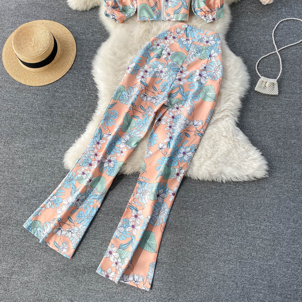 Daily Women's Vacation Printing Spandex Polyester Printing Pants Sets Pants Sets display picture 27