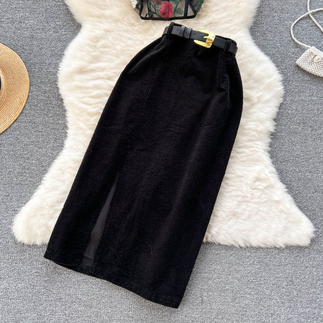 Autumn and winter temperament celebrity style suit women's net gauze lace suspenders tube top + corduroy skirt two-piece set