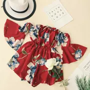 Châu Âu và Hoa Kỳ phong cách kỳ nghỉ ống gợi cảm hàng đầu treo cổ áo quây ống tay áo hở lưng eo rộng chân quần short jumpsuit bên bờ biển phụ nữ