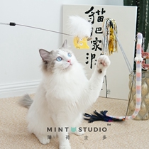 Mint Shito TOUCHCAT FUNNY CAT STICK~FEATHER spike PAPER FAIRY stick extended plush long rod color strip