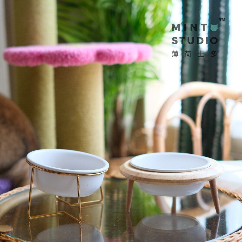 Peppermint to protect the cervical spine Planetary Bowl Ceramic Kitty Dog Dog Eating Basin Size And Height Adjustable