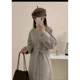Autumn and winter new high-end French fashion Hepburn style women's long round neck waist slimming double-sided wool coat