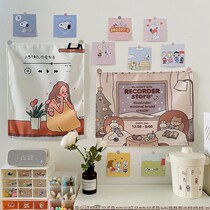 Hanging cloth background cloth ins Korean wind girl heart room decoration dormitory bedroom wall cloth bedside cloth wall hanging cloth