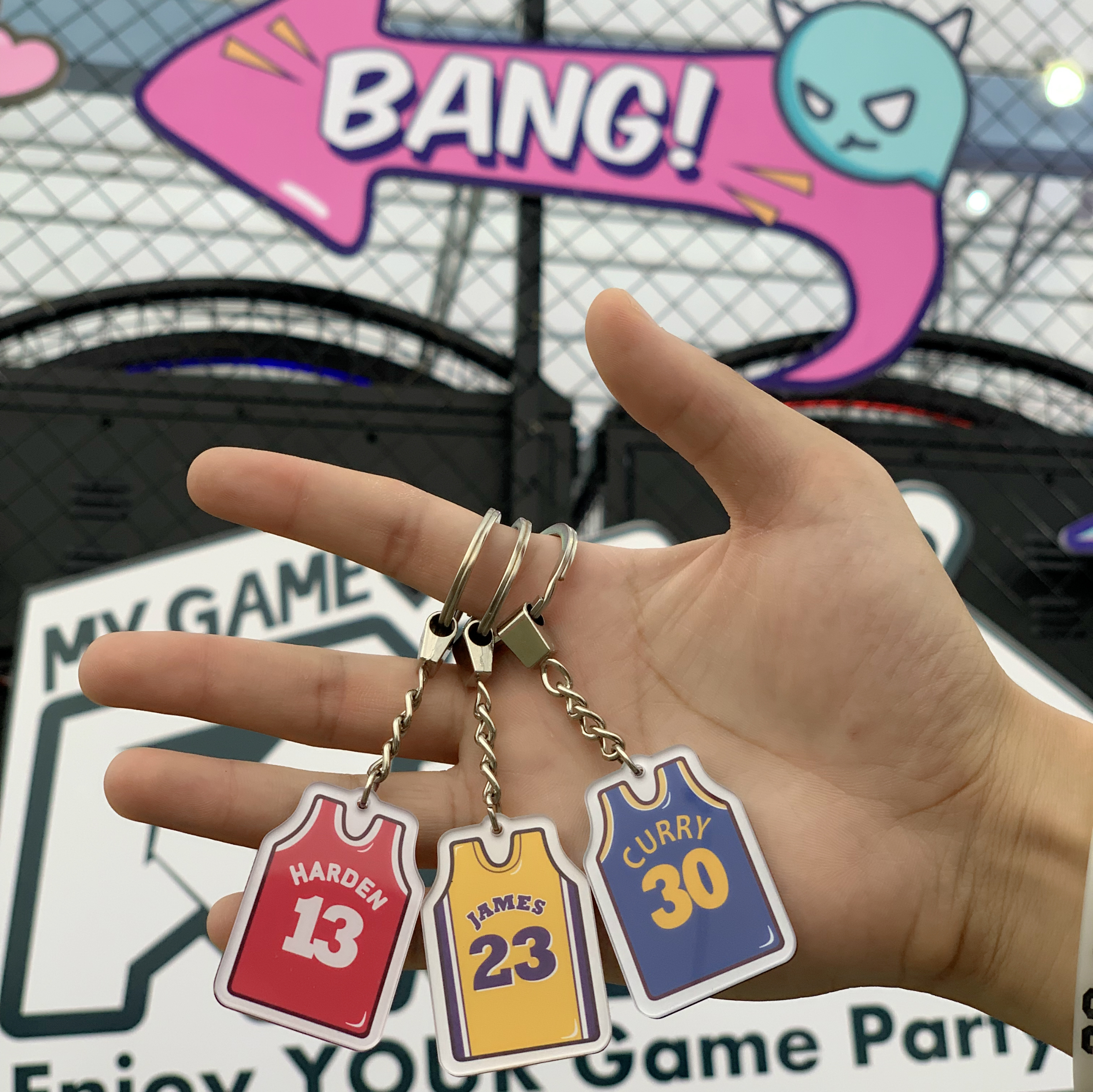 Kobe Curry James Irving Harden Thompson Westbrook Alphabet Wade Basketball Keychain Charm