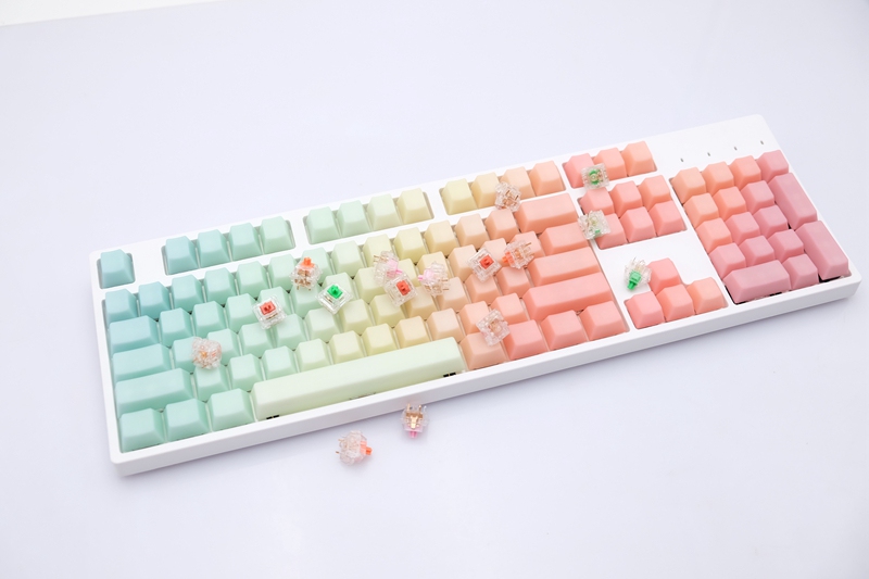 [Craftsmanship Dyeing] Pom Jelly Keycaps Customized 104 Full Key Mechanical Keyboard with Pom Keycaps Compatible with Filco Ikbc