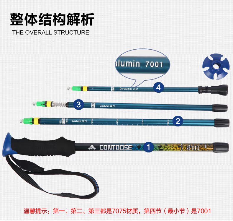 Trekking cực ngoài trời siêu nhẹ mía ngắn telescopic leo mía đa chức năng cầm tay siêu nhẹ mía tự vệ đi bộ - Gậy / gậy gậy ba chân