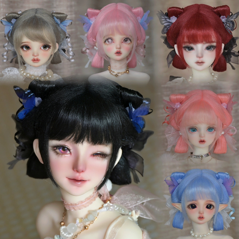 Bjd Wig, Butterfly Style, Light Ancient Style Double Ring Hairpin, Fairy Style Bjd468, Two-Dimensional Ob11 Fake Hair, Yubeibei