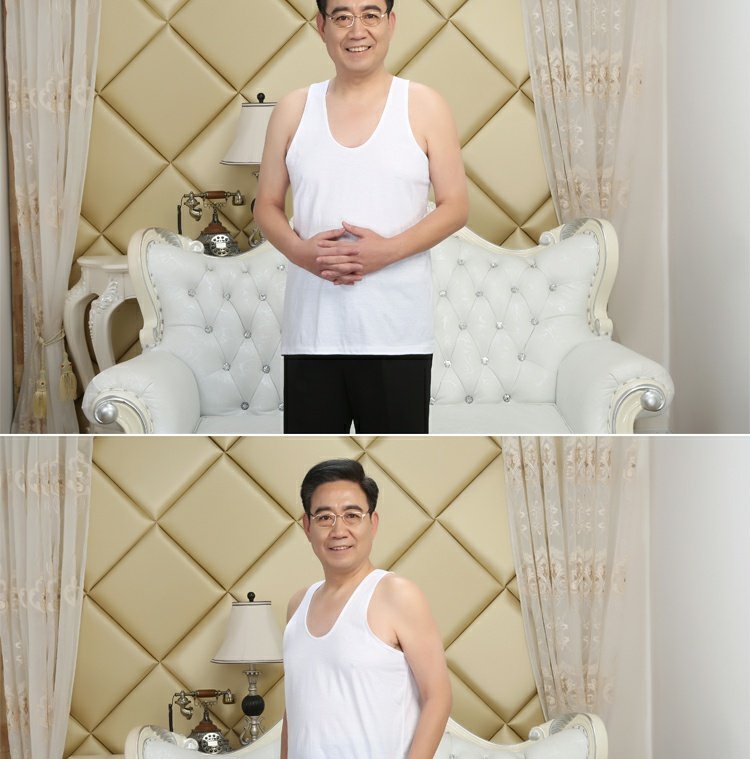 Mùa hè trung niên nam cotton cũ không tay áo vest trắng tay màu xám áo lót nam dài tay