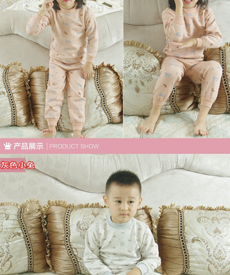 Đặc biệt hàng ngày cotton trẻ em đồ lót nhiệt thiết lập bé trai và bé gái cộng với đồ ngủ nhung dày cho bé bộ đồ lót trẻ em thu đông
