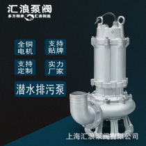 WQ chemical sewage pump sludge lift pump 316 stainless steel explosion-proof submersible sewage pump 80WQ60-30-11KW