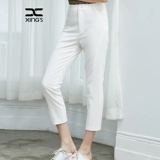 邢氏 Летние белые цветные штаны, 2020, высокая талия, большой размер