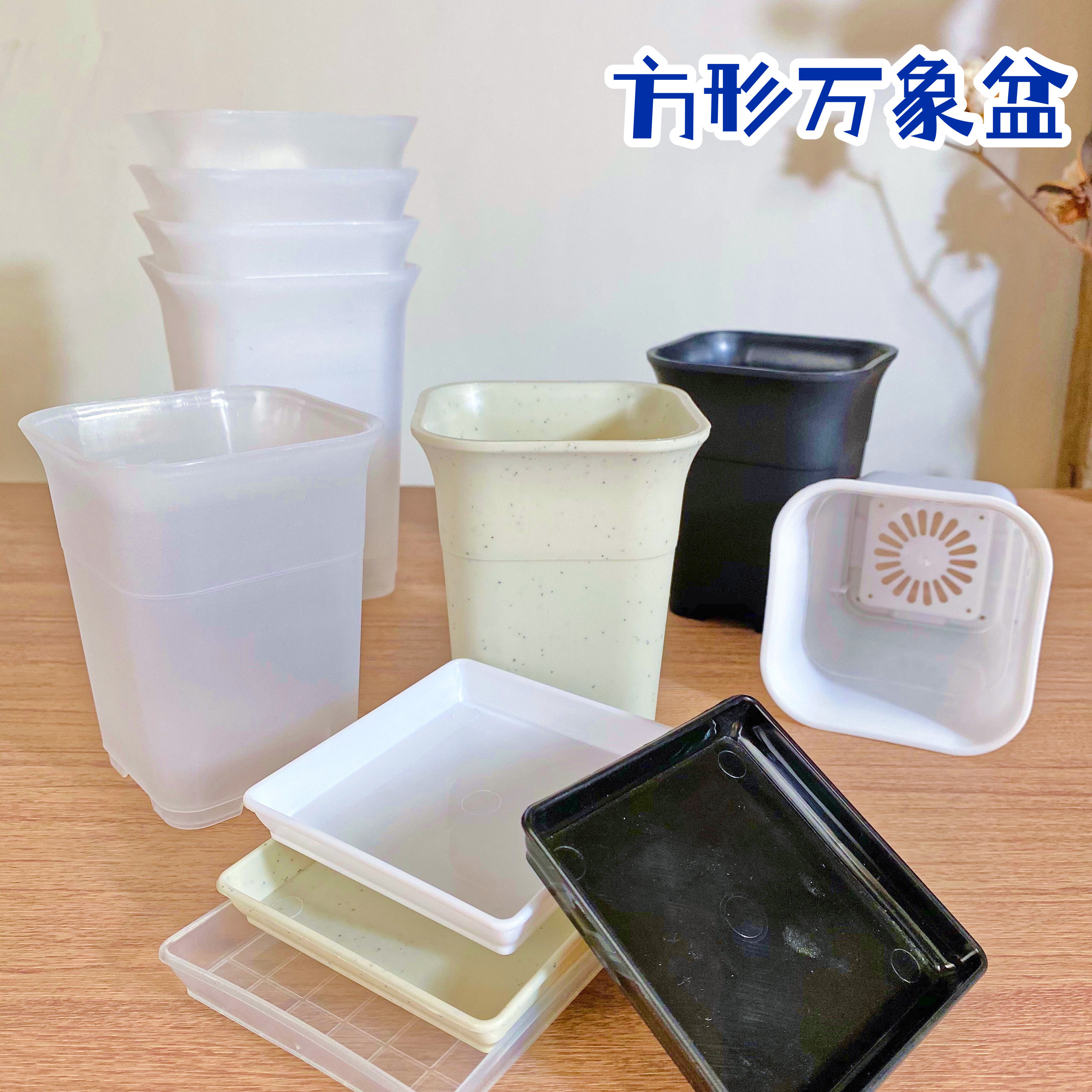 Special thick square Vaxus basin frosted plastic multi-meat green plant high waist black and white breathable control root grass pot frame