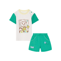 TeenieWeenie Kids 24 summer new baby boy pure cotton short-sleeved shorts suit