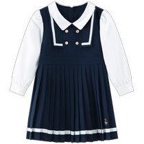 TeenieWeenie Kids bear childrens clothing baby girl 22 autumn college style fake two-piece dress