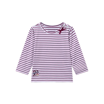 TeenieWeenie Kids 24 autumn new baby girl striped embroidered bow long-sleeved T-shirt