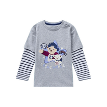 (Pre-sale) TeenieWeenie Kids Bear Childrens Wear 24 Autumn Baby Boy Striped Fake Two-piece T-Shirt