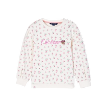 (Off-season) TeenieWeenie Kids Bear Childrens Wear 23 Autumn and Winter Girls Pure Cotton Floral Round Neck Sweatshirt