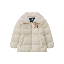 TeenieWeenie Kids 24 autumn and winter new girls solid color lapel waist short down jacket