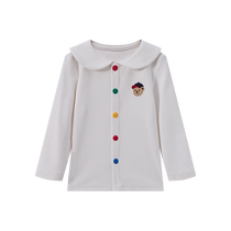 TeenieWeenie Kids 24 autumn and winter new style cute embroidered navy collar shirt for men and women