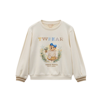 TeenieWeenie Kids Bear Childrens Clothing 24 Autumn New Girls Printed Embroidered Round Neck Pullover Sweatshirt
