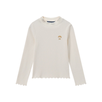TeenieWeenie Kids 24 autumn new girls basic versatile embroidered long-sleeved T-shirt
