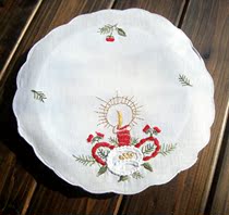 Foreign trade cotton boutique embroidery retro American fabric coaster bottle pad 20CM 28CM blessing value